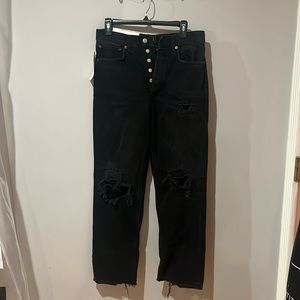 BDG Urban Outfitters High-Rise relaxed straight jeans. Size 27, black